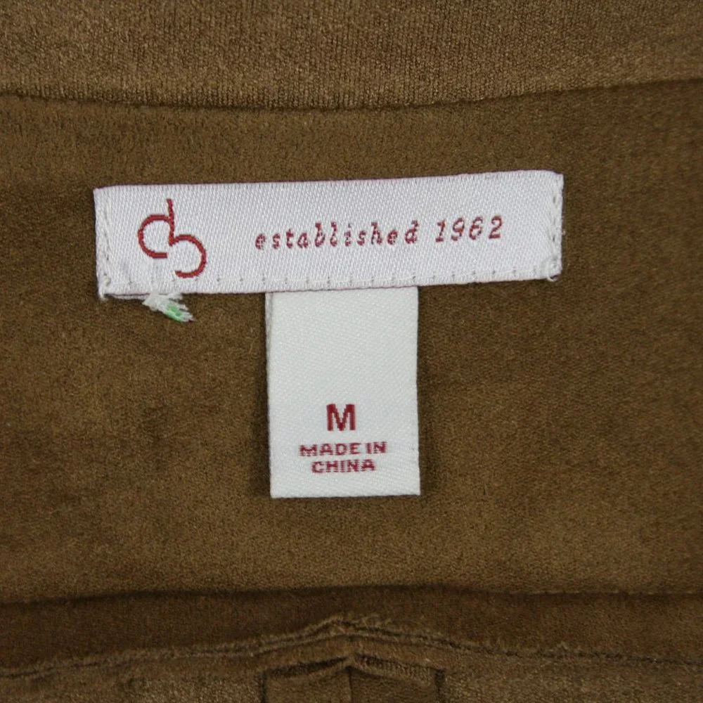 Dress Barn Lightweight Camel Faux Suede Jacket SZ M EUC - Picture 6 of 8